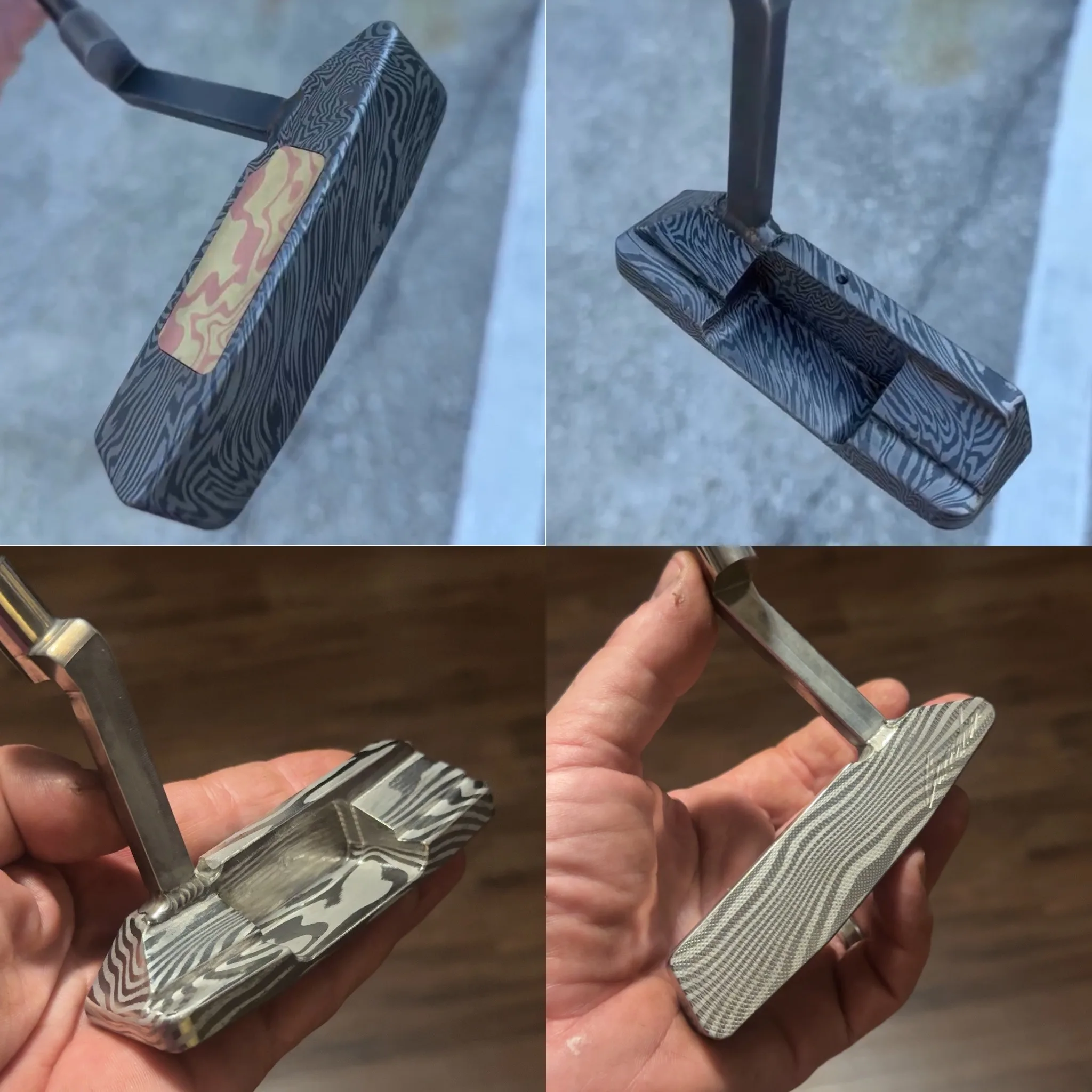 Mosaic damascus carbon and low layer stainless damascus cousins. Keep both in the bag and go with whichever feels right 